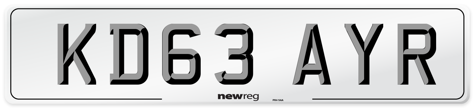 KD63 AYR Number Plate from New Reg